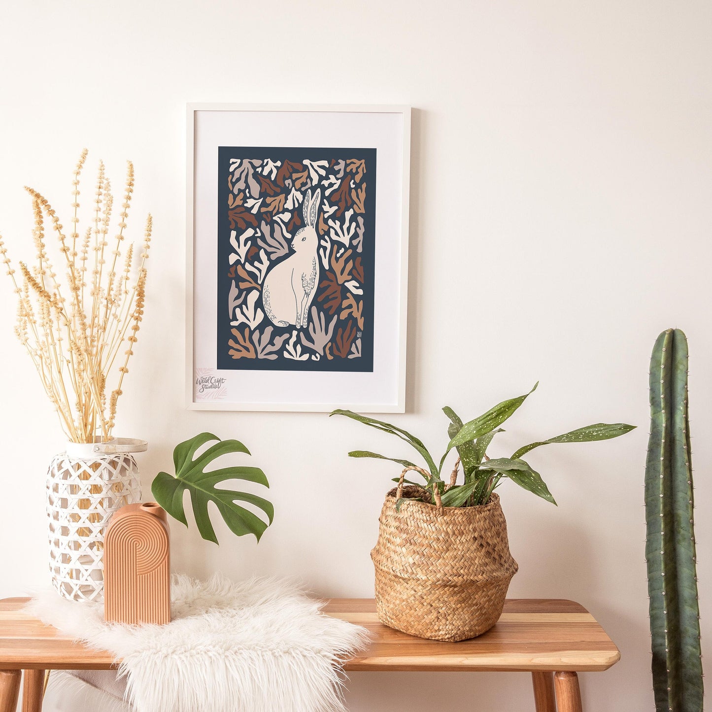 Darling Bunny Modern Muted Palette Art Print
