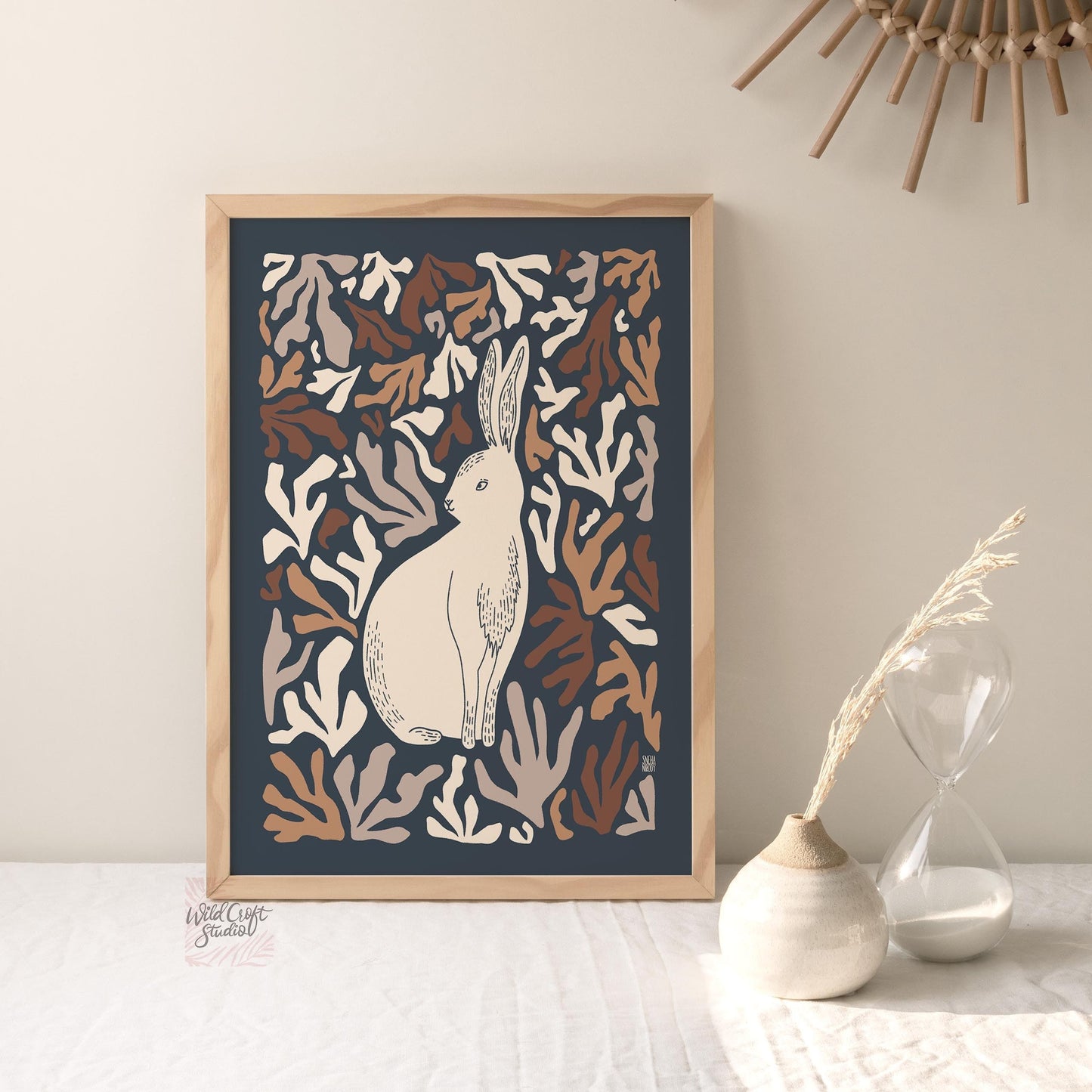 Darling Bunny Modern Muted Palette Art Print
