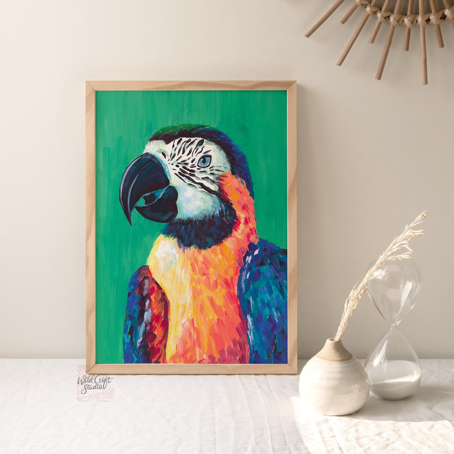 Parrot Art Print, Bird illustration