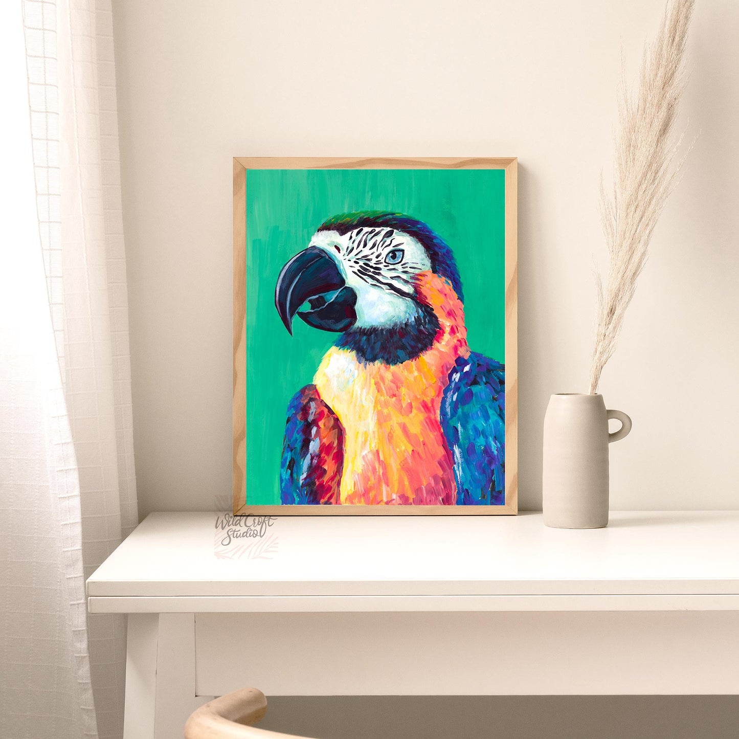 Parrot Art Print, Bird illustration