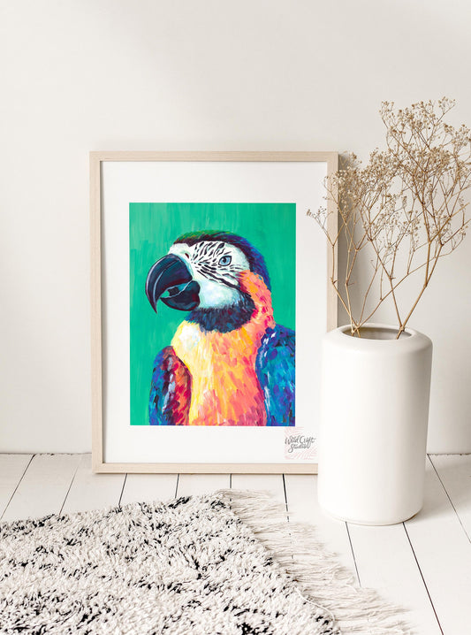 Parrot Art Print, Bird illustration