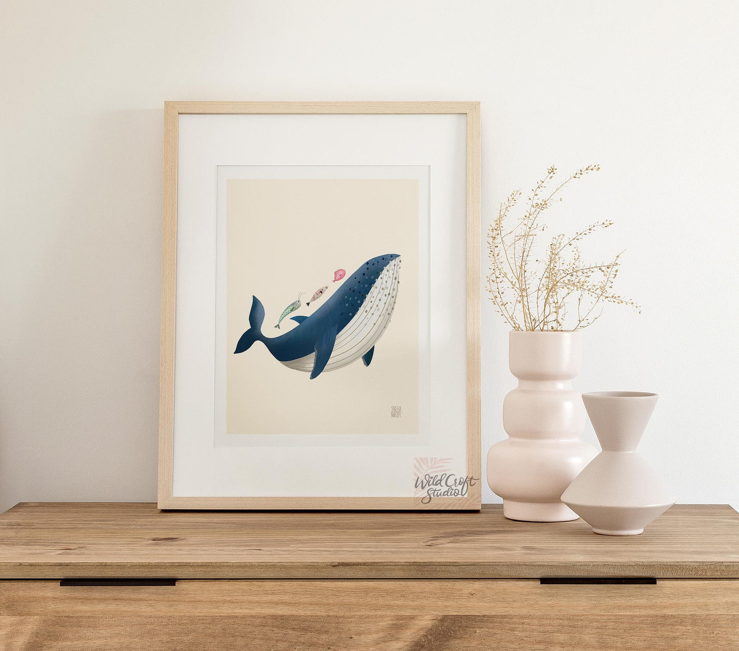 Whale and Fish Art Print