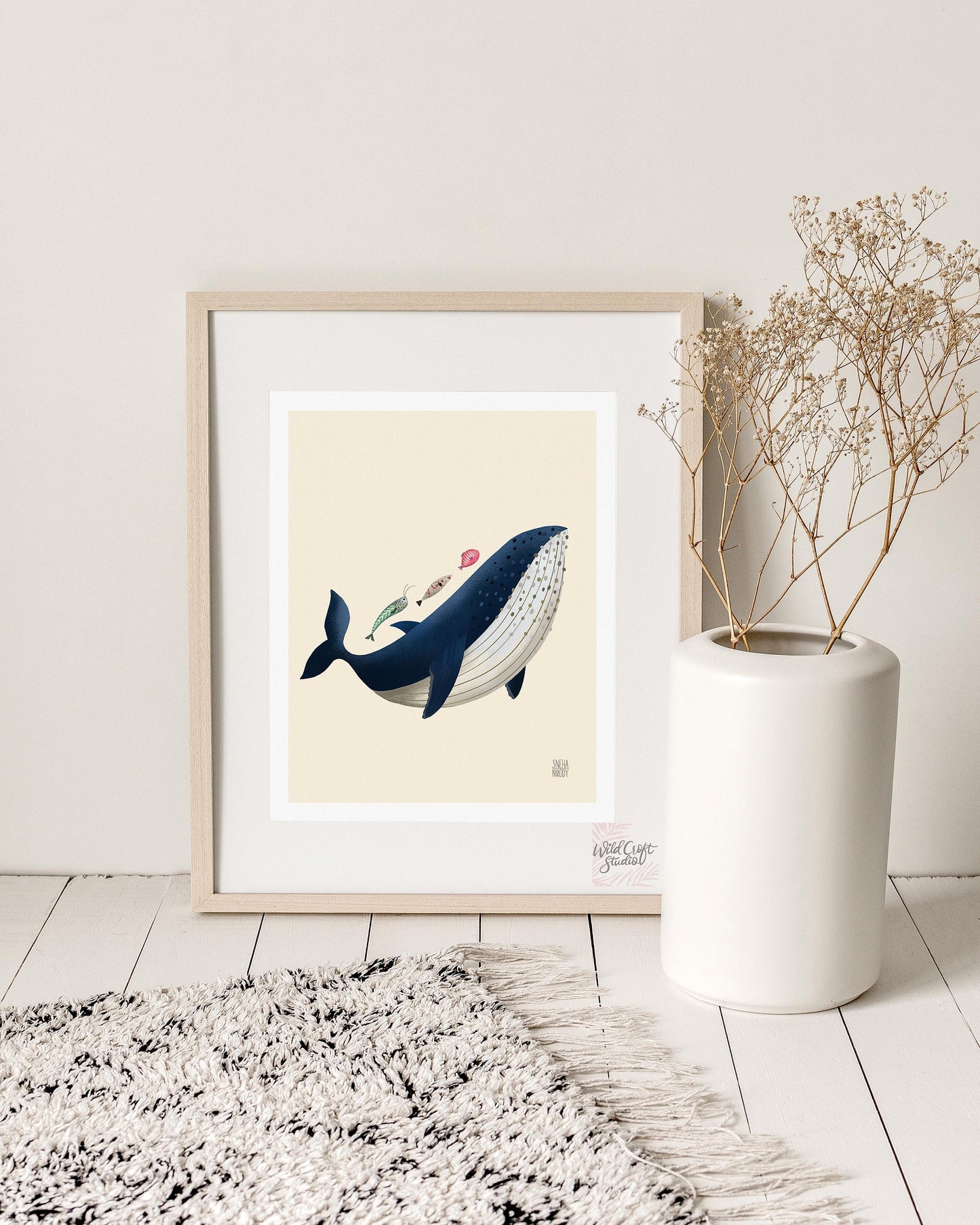 Whale and Fish Art Print