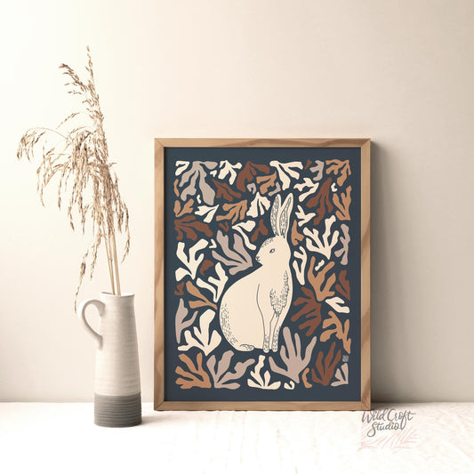 Darling Bunny Modern Muted Palette Art Print