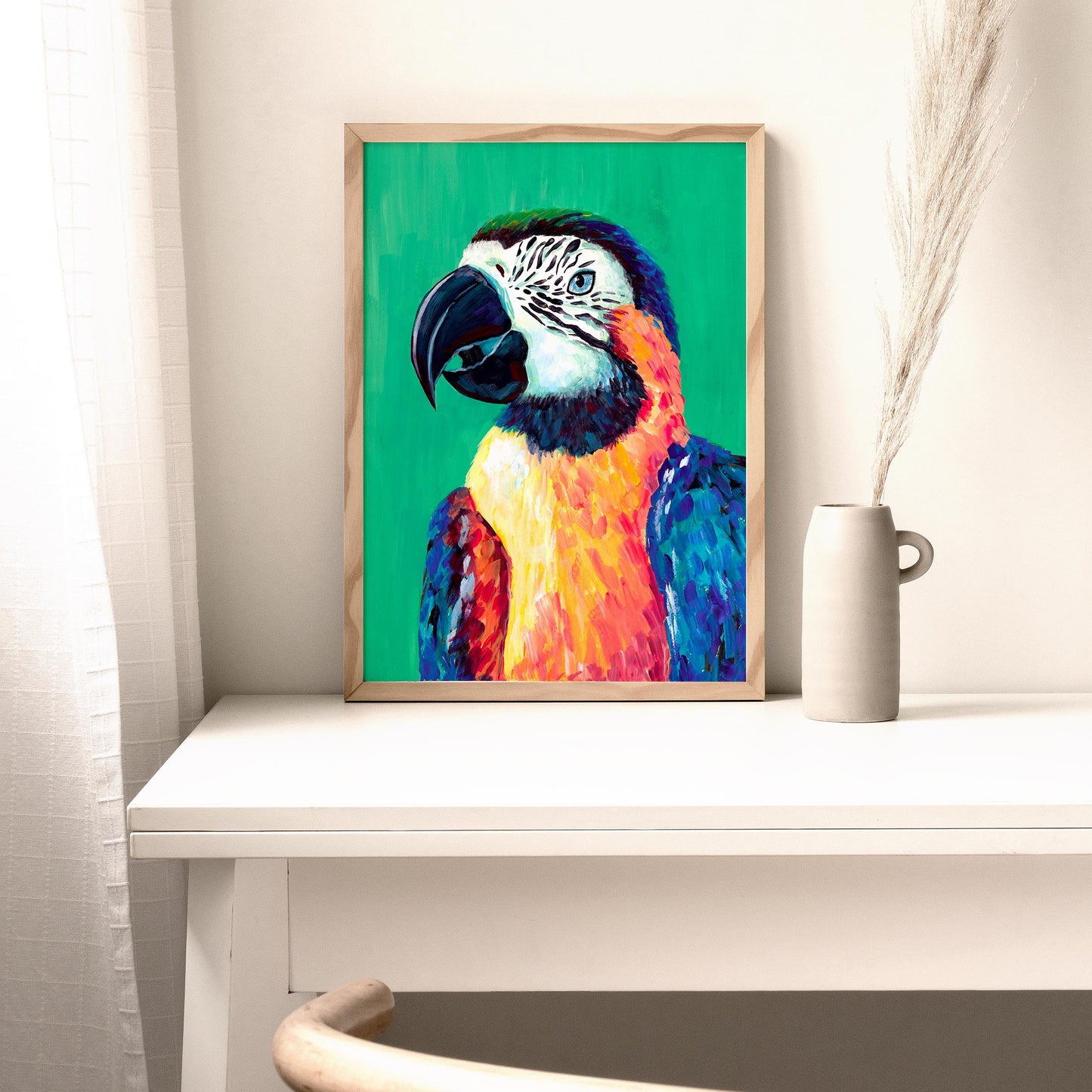 Parrot Art Print, Bird illustration