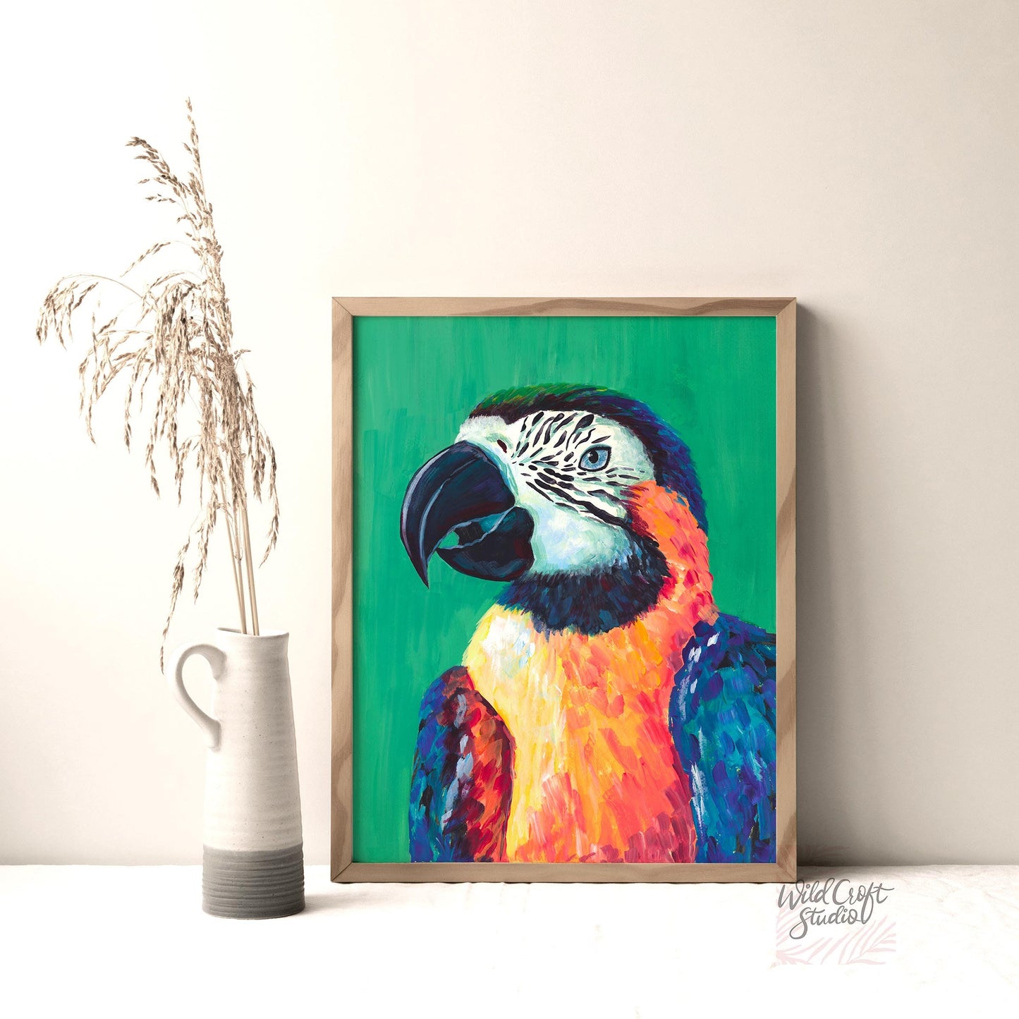 Parrot Art Print, Bird illustration