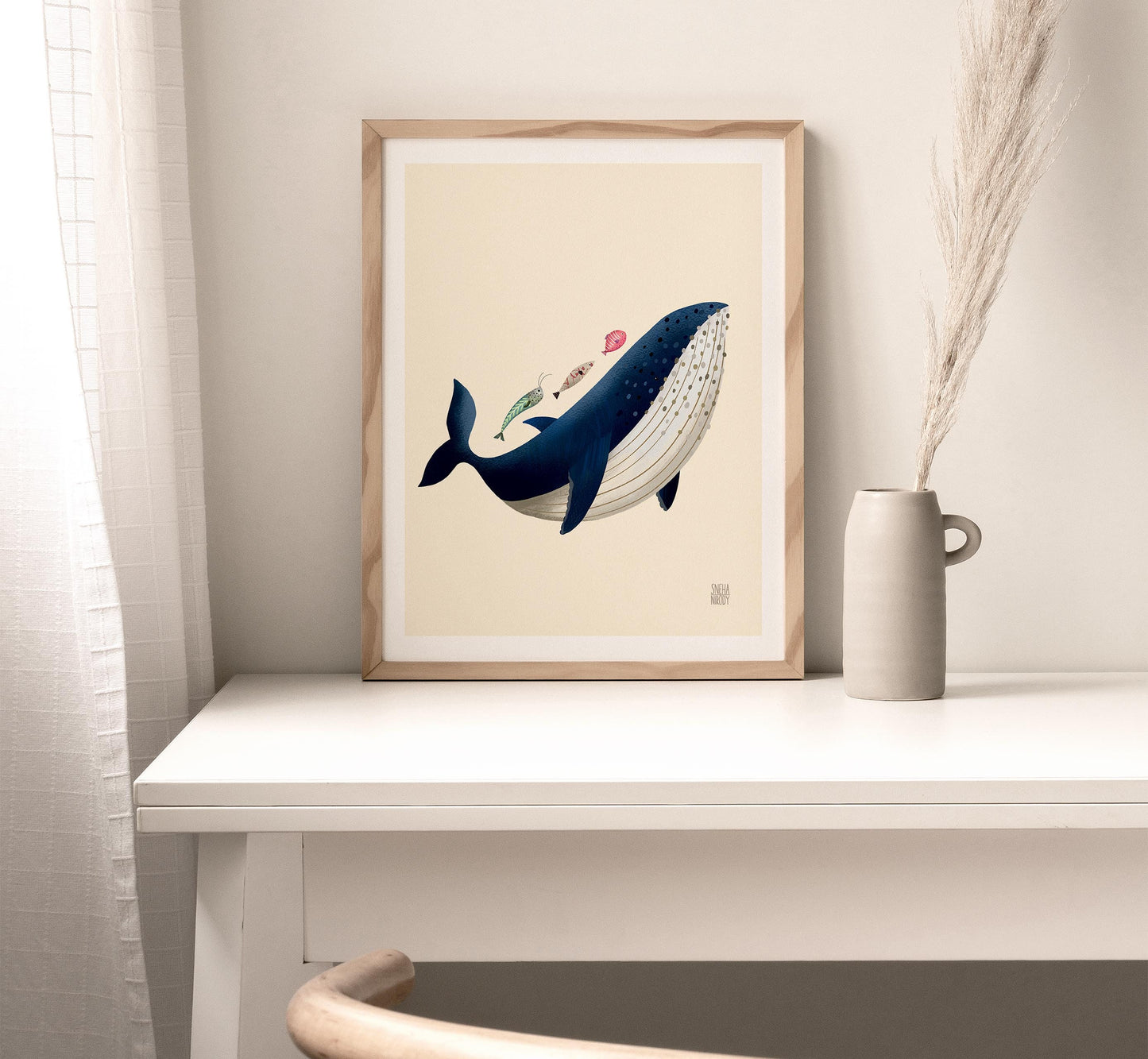 Whale and Fish Art Print