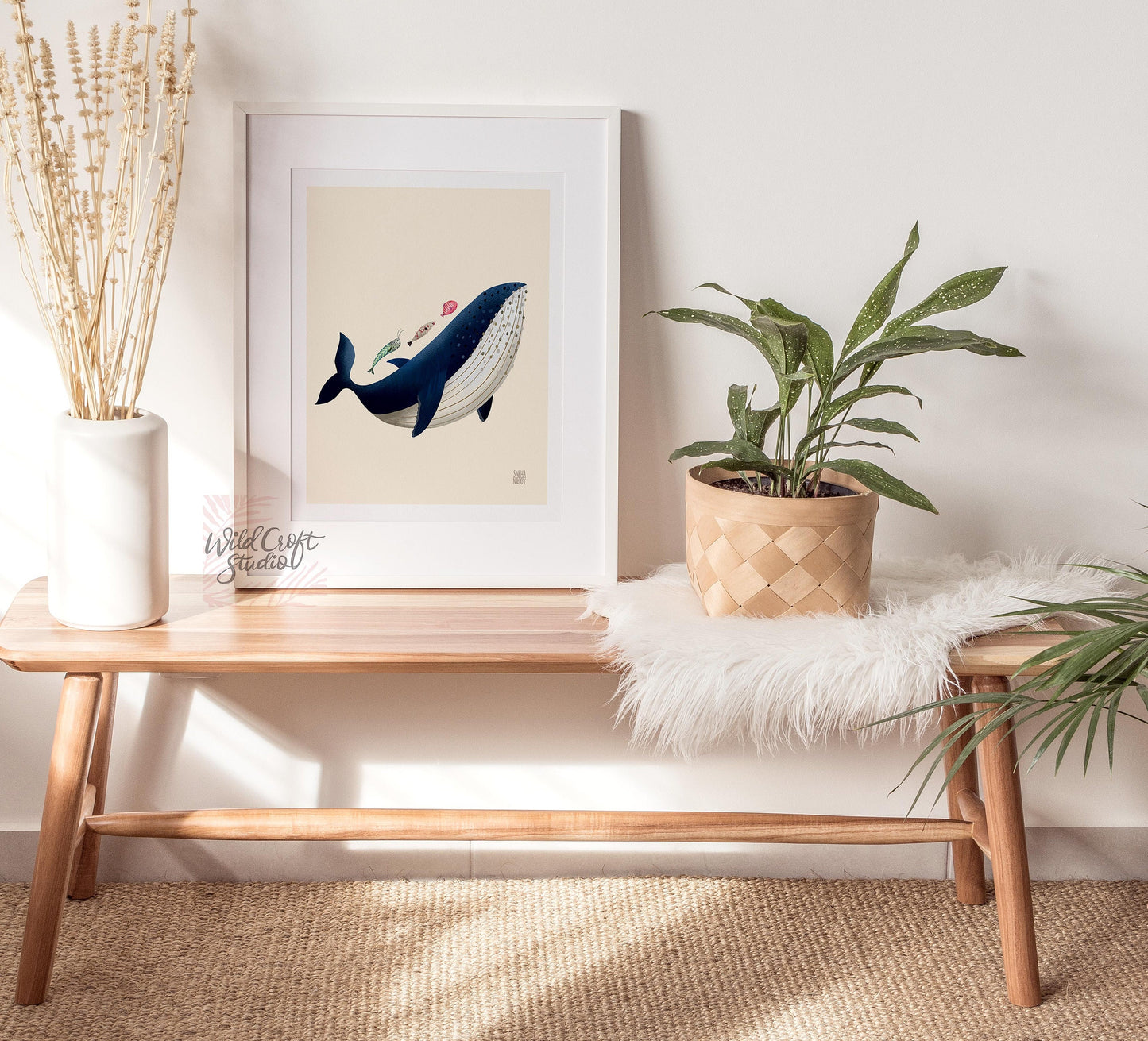 Whale and Fish Art Print