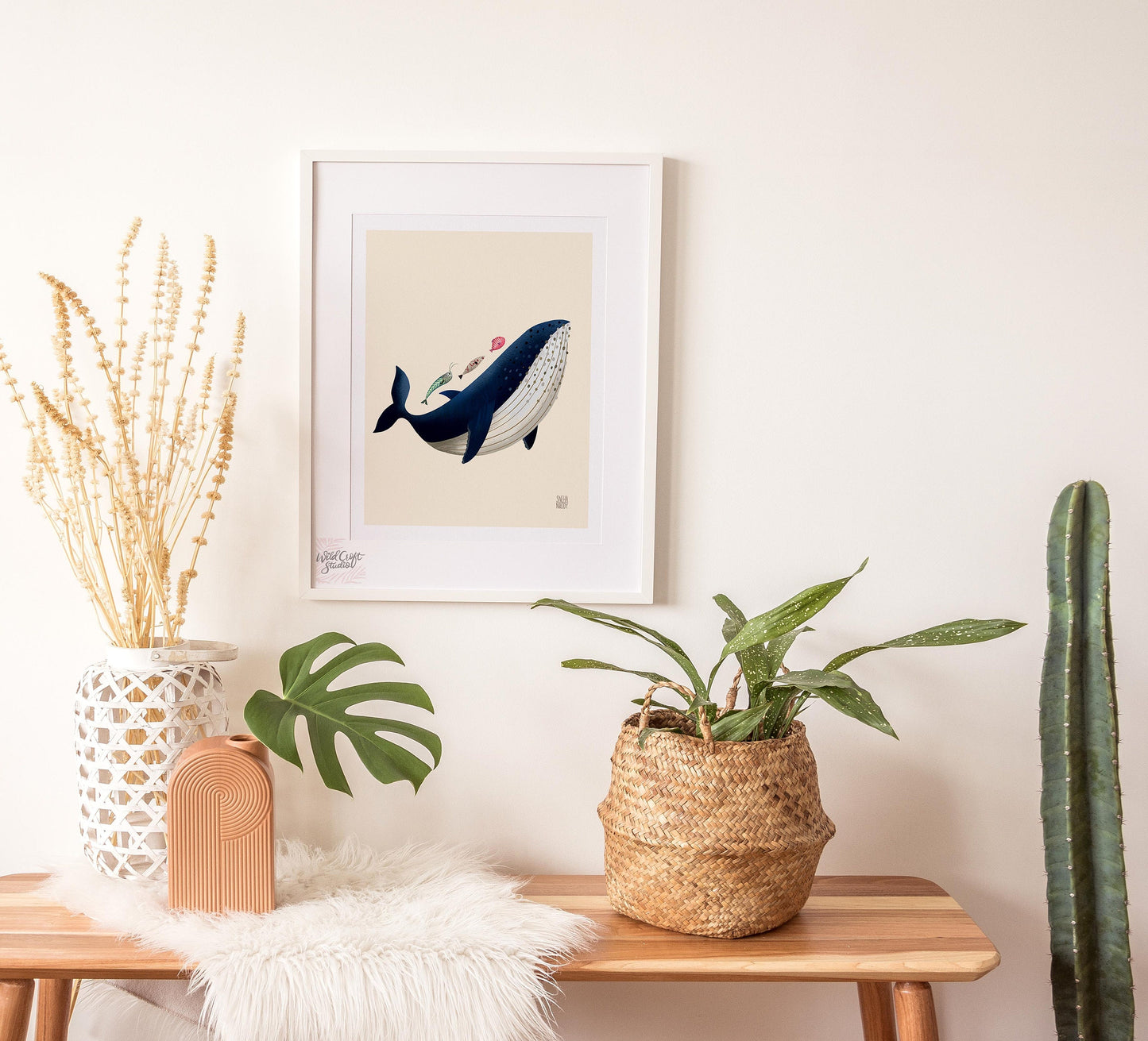 Whale and Fish Art Print