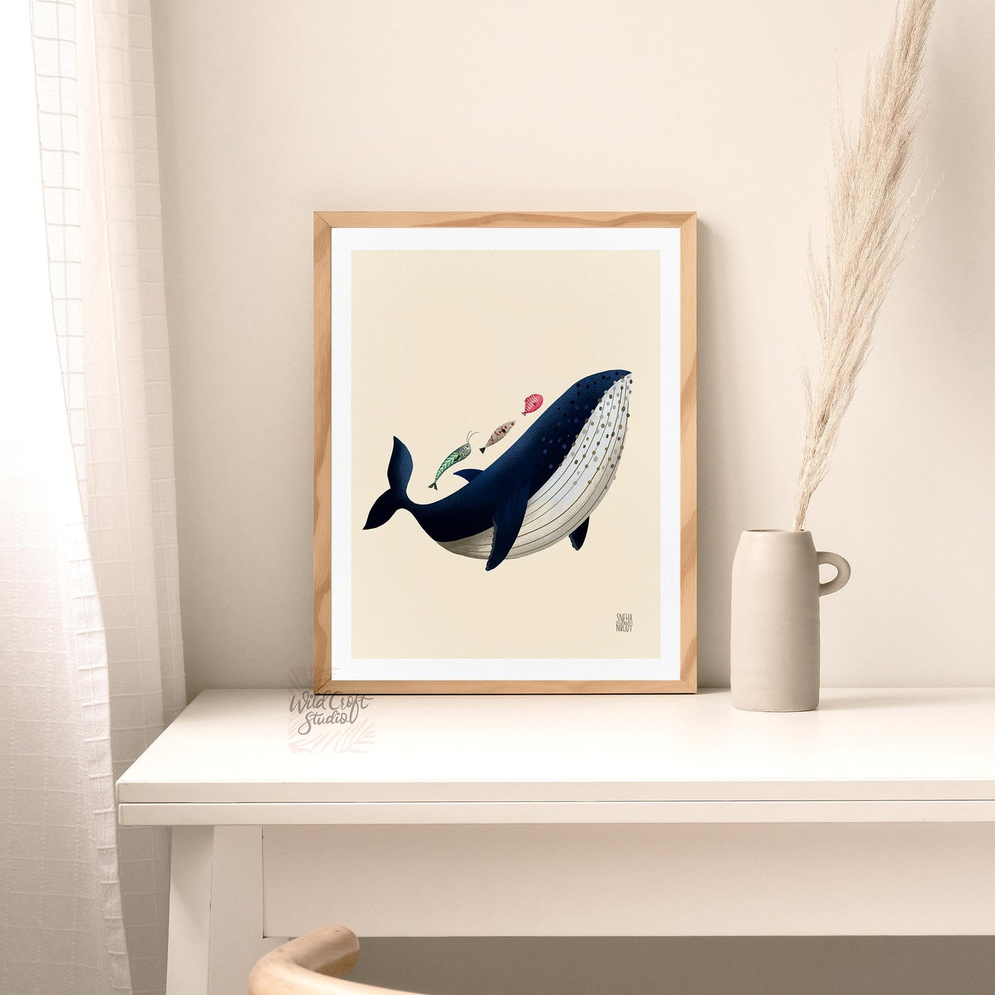Whale and Fish Art Print