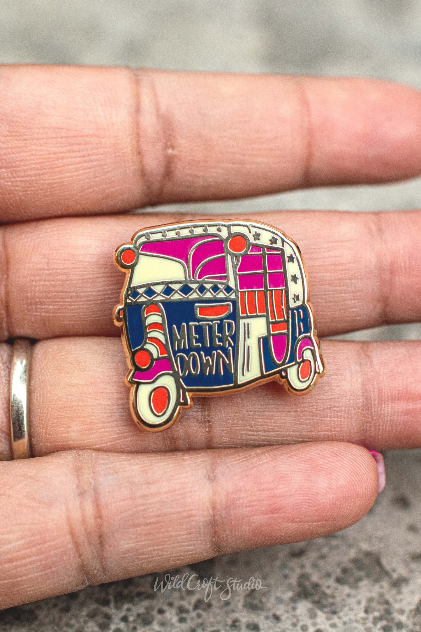 Auto Rickshaw Hard Enamel Pin