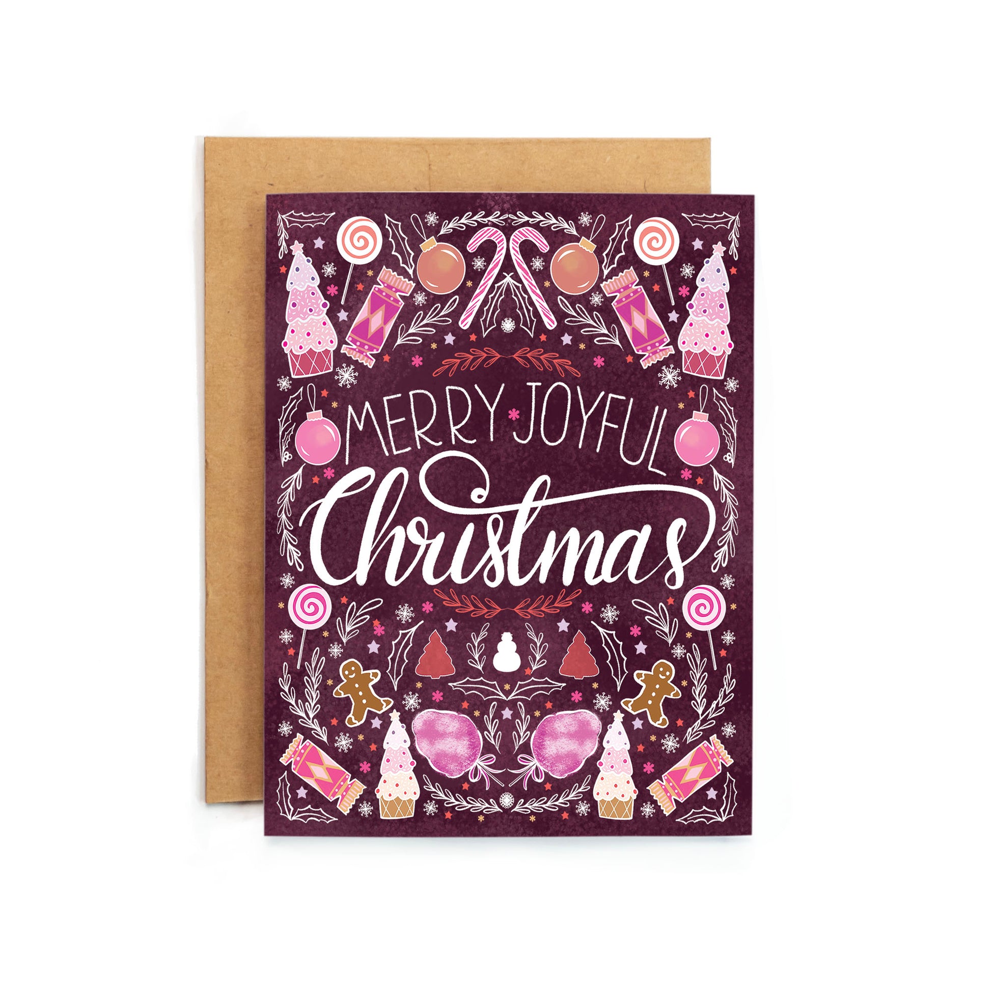 a christmas card with the words merry joyful christmas