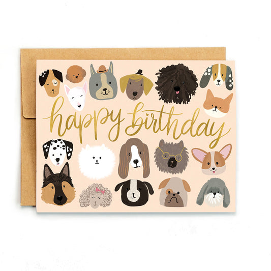 a card with a bunch of dogs on it