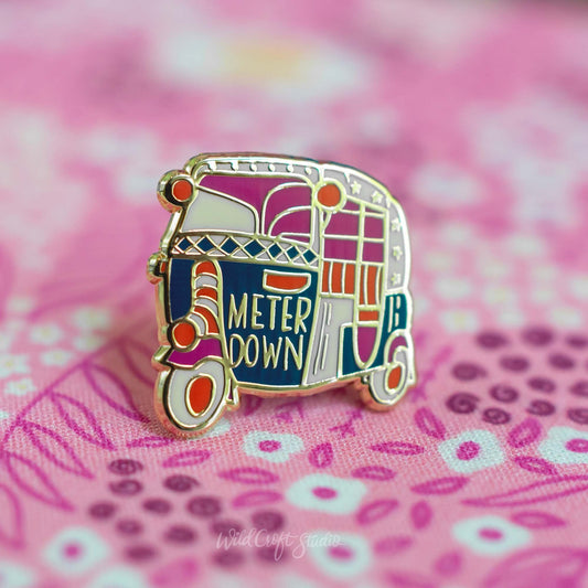 Auto Rickshaw Hard Enamel Pin WS