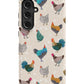 a phone case with chickens on it