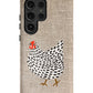 a phone case with a chicken painted on it