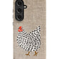 a phone case with a chicken painted on it