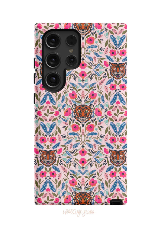 a phone case with a floral design on it