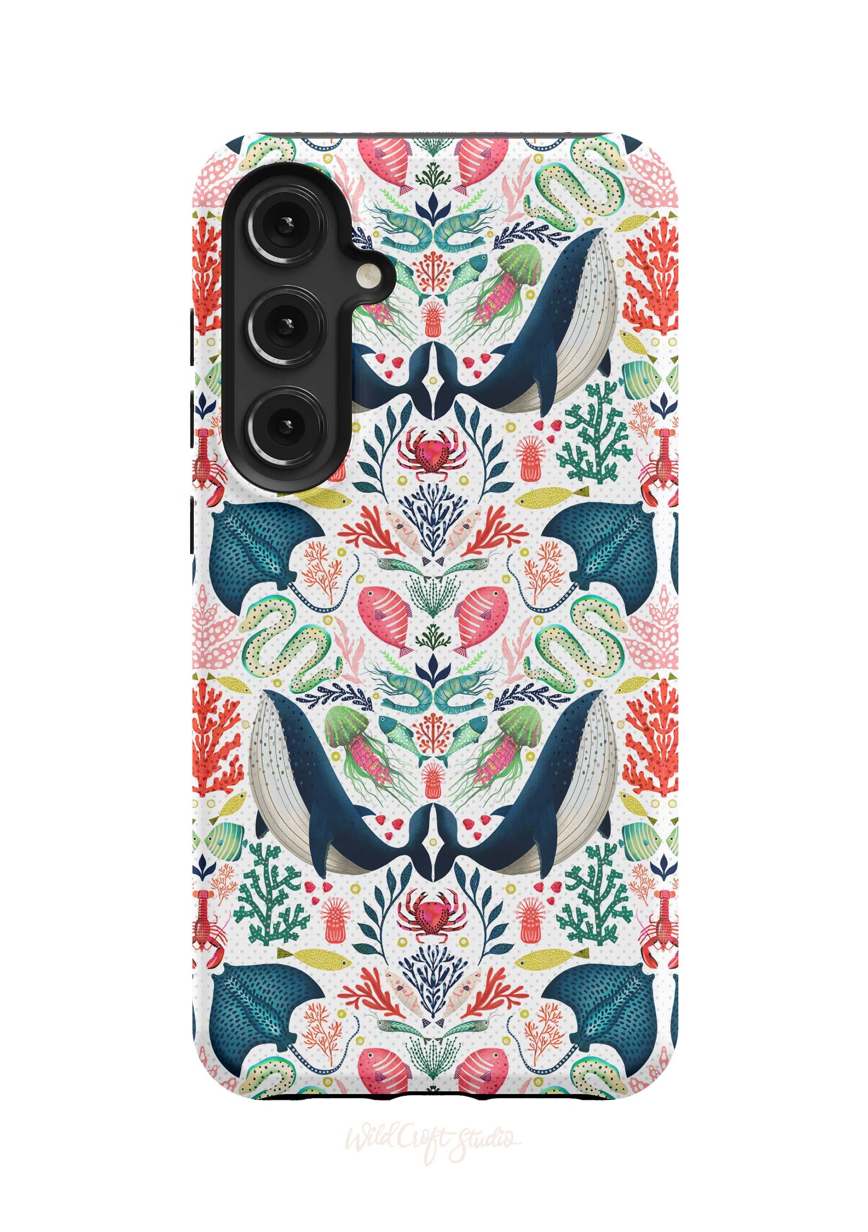 a phone case with a colorful pattern on it