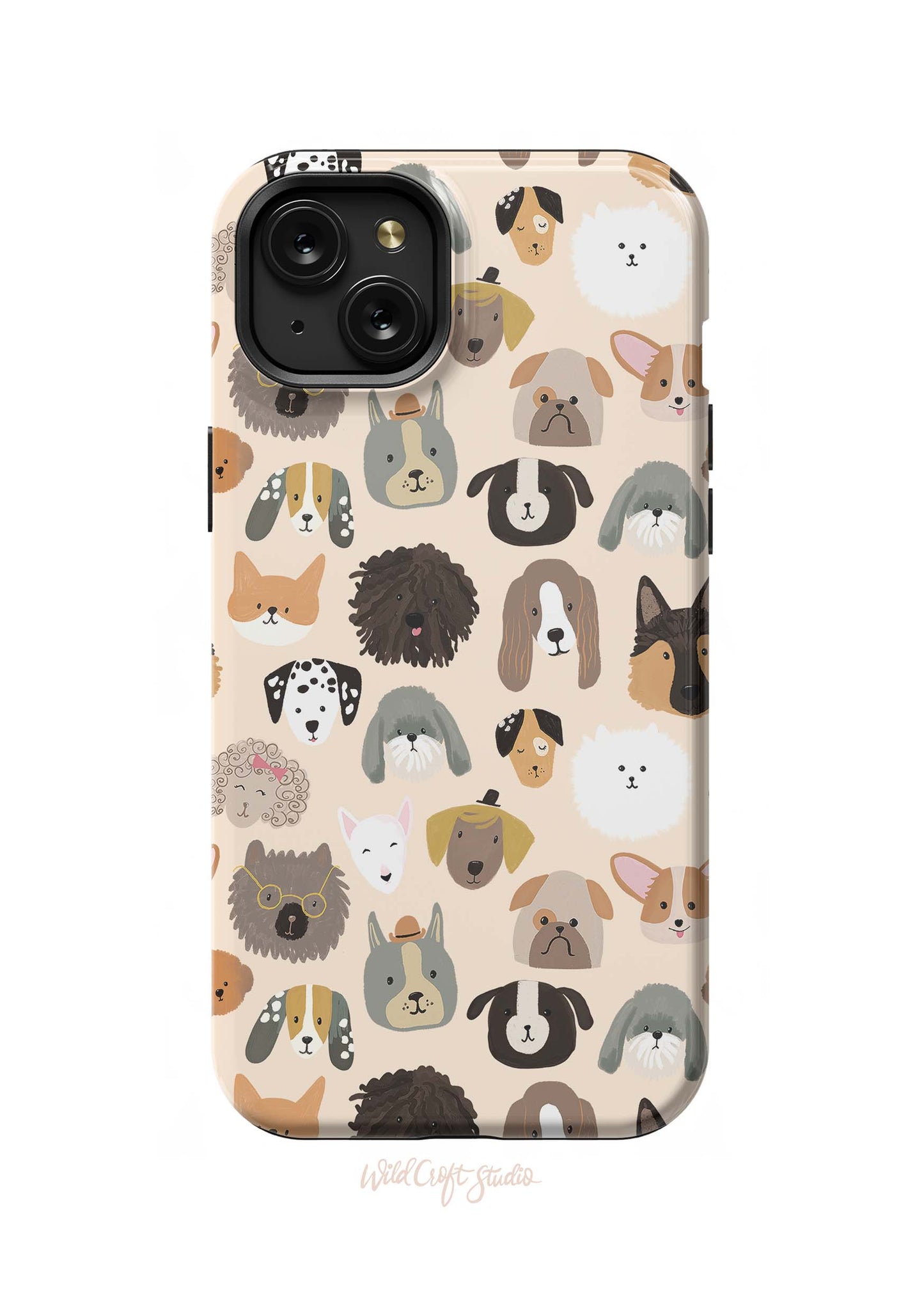 a phone case with dogs on it