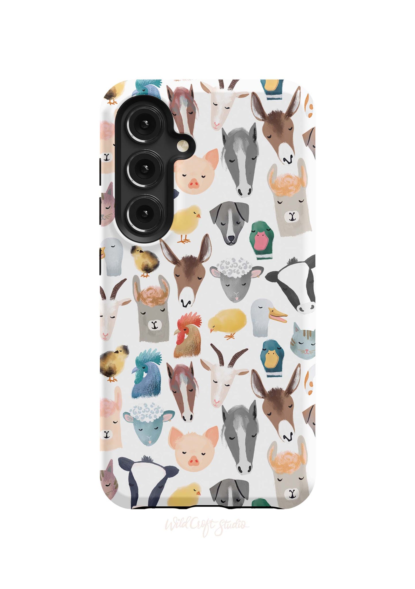 a phone case with a pattern of animals on it
