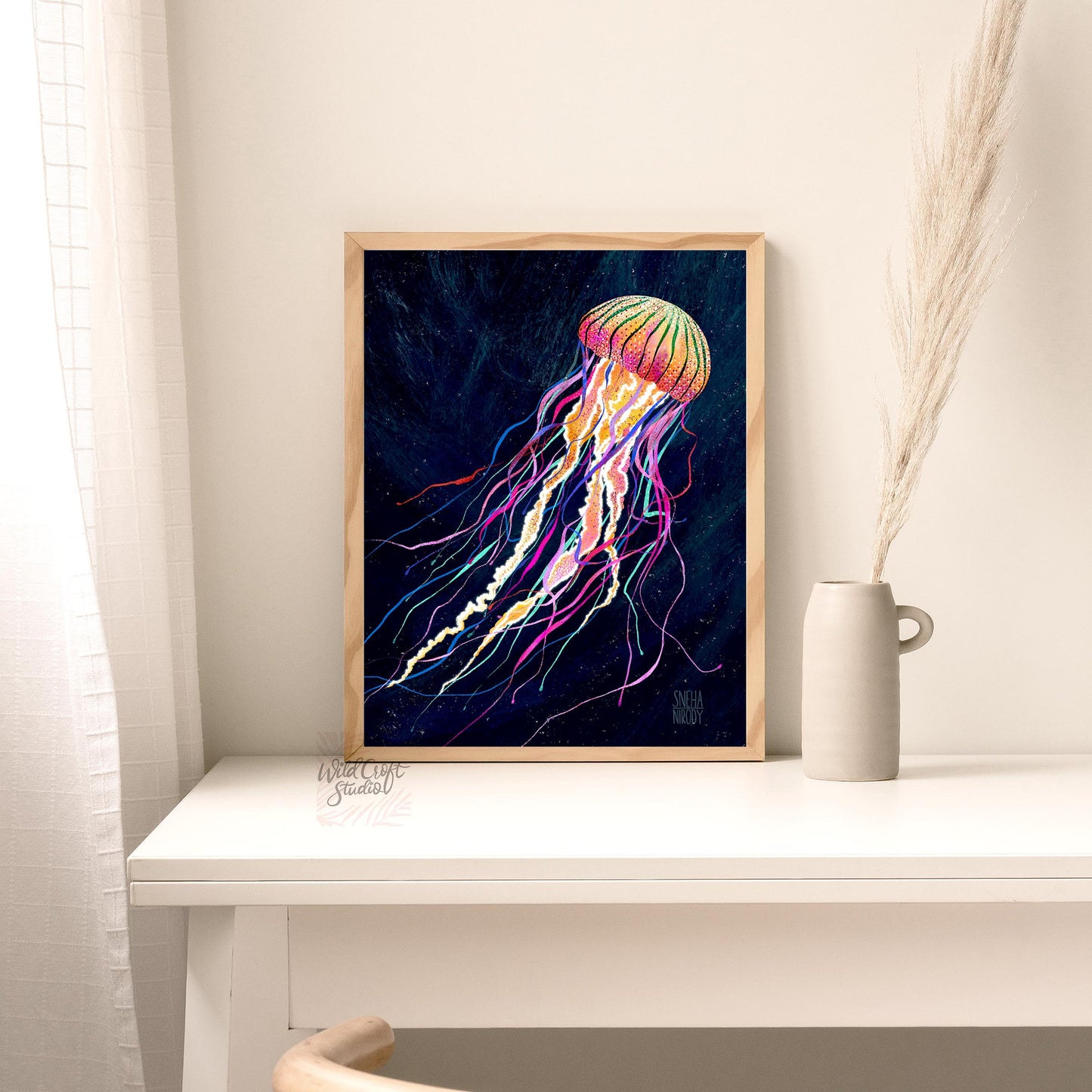 Neon Jellyfish Art Print