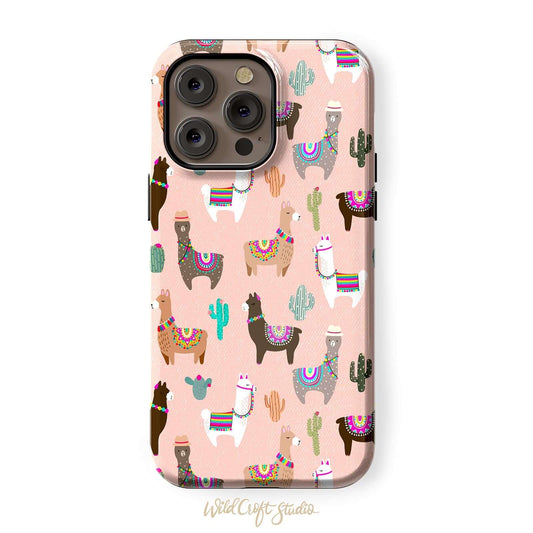 Peach Llama Tough Case for iPhone