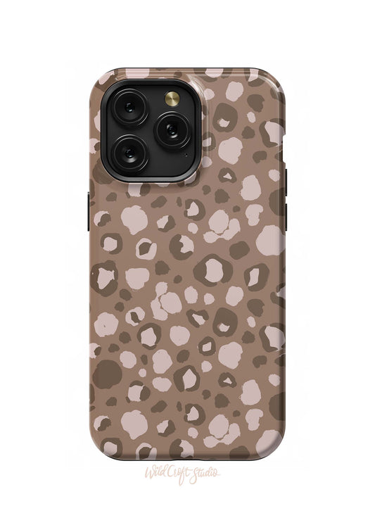 a phone case with a leopard print on it