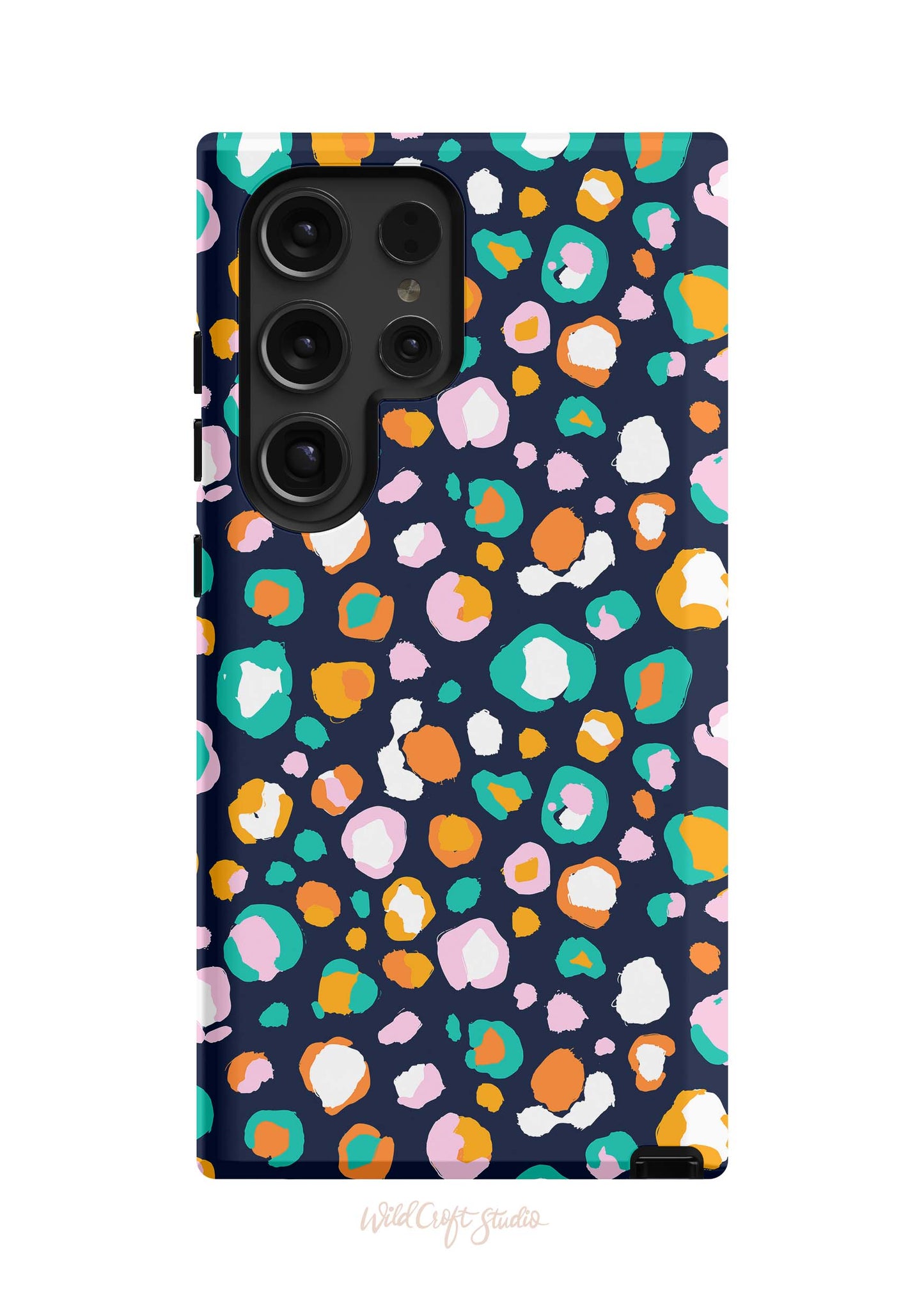 a phone case with a colorful pattern on it