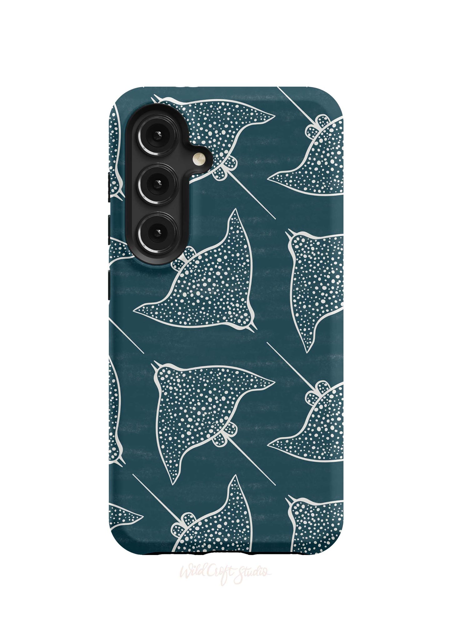 a phone case with a pattern of umbrellas
