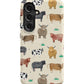 a phone case with cows on it