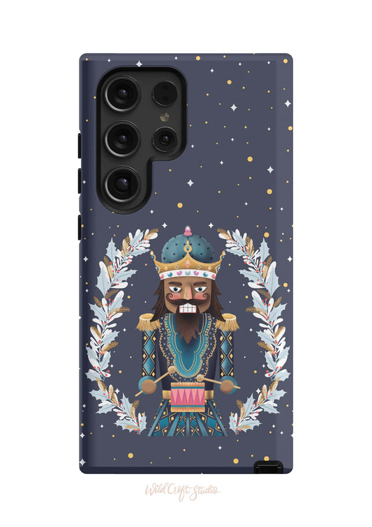 a phone case with an image of a man wearing a crown