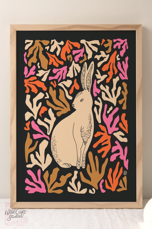 Adorable Bunny Modern Matisse Style Art Print