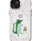 a phone case with a picture of a crocodile on it