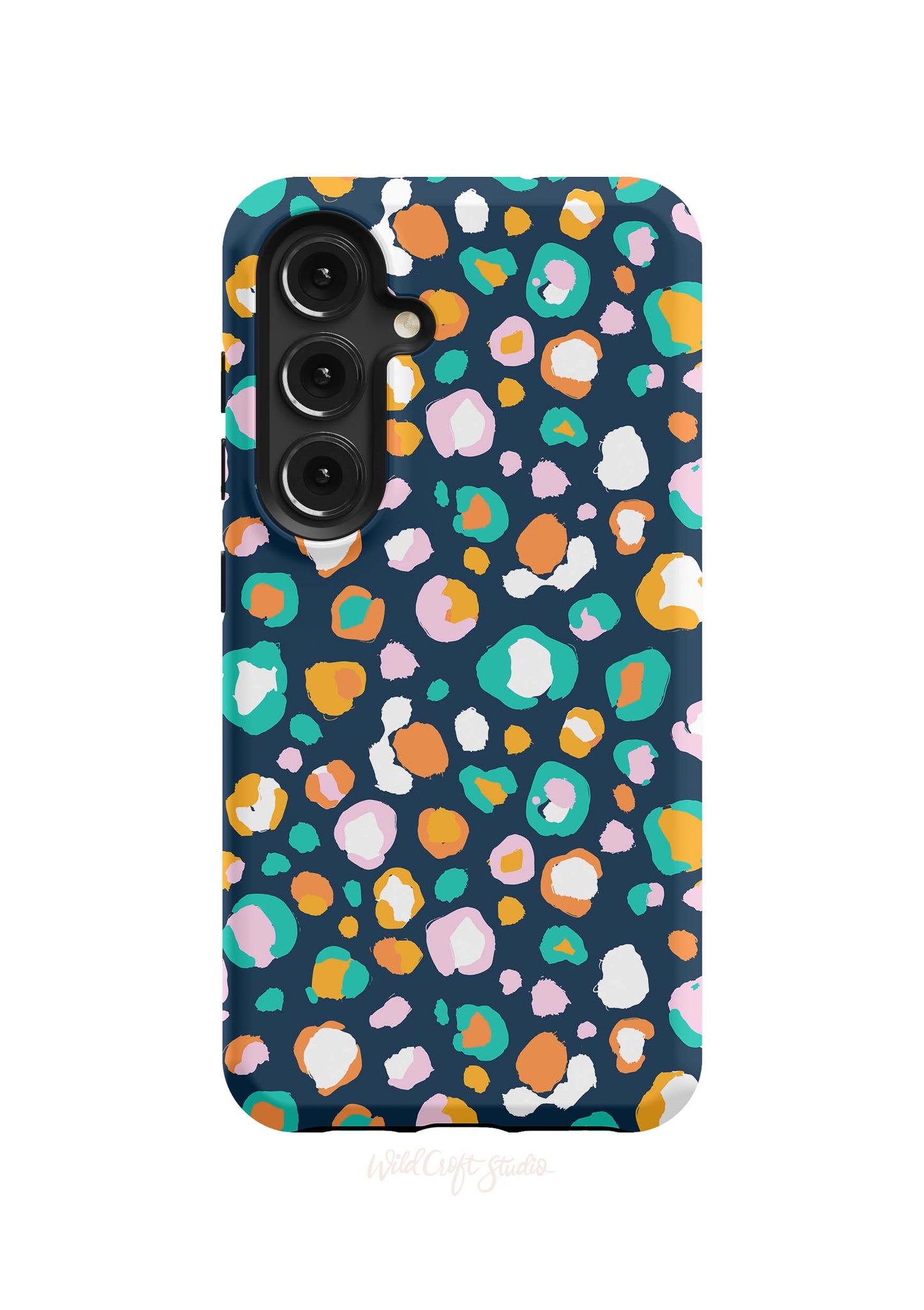 a phone case with a colorful pattern on it