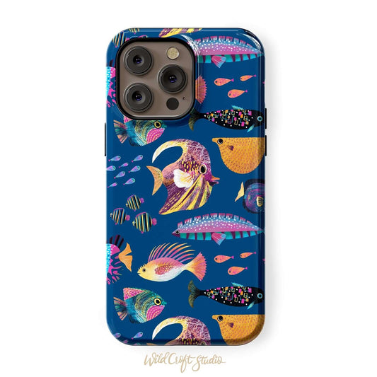 Fun Fish Blue Tough Case for iPhone