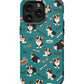 a phone case with a dog pattern on it