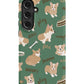 a phone case with a pattern of corgi on it