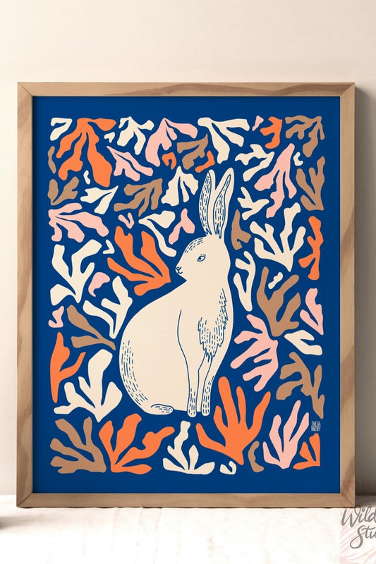 Sweet Bunny Modern Bright Palette Art Print