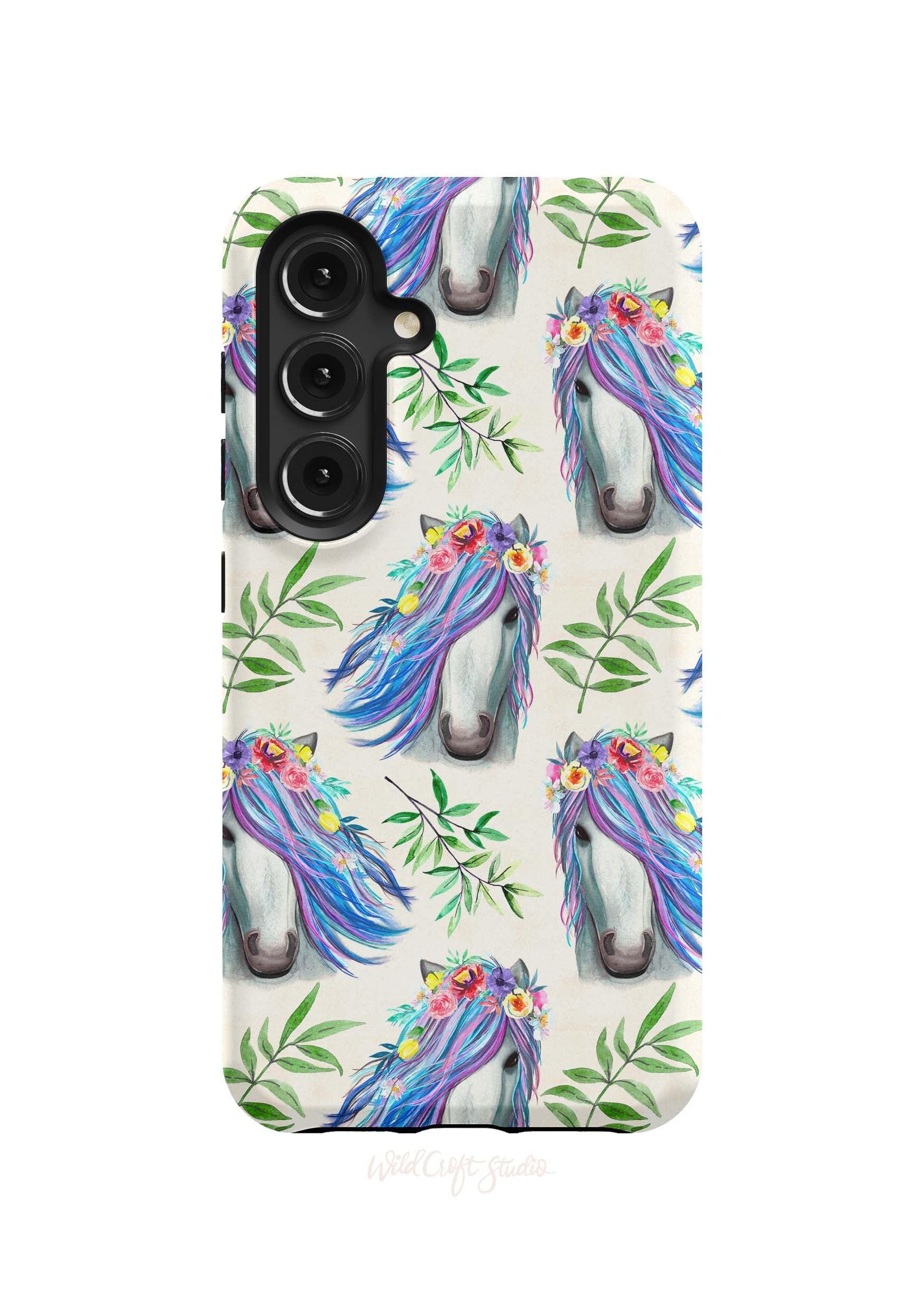 a phone case with a horse on it