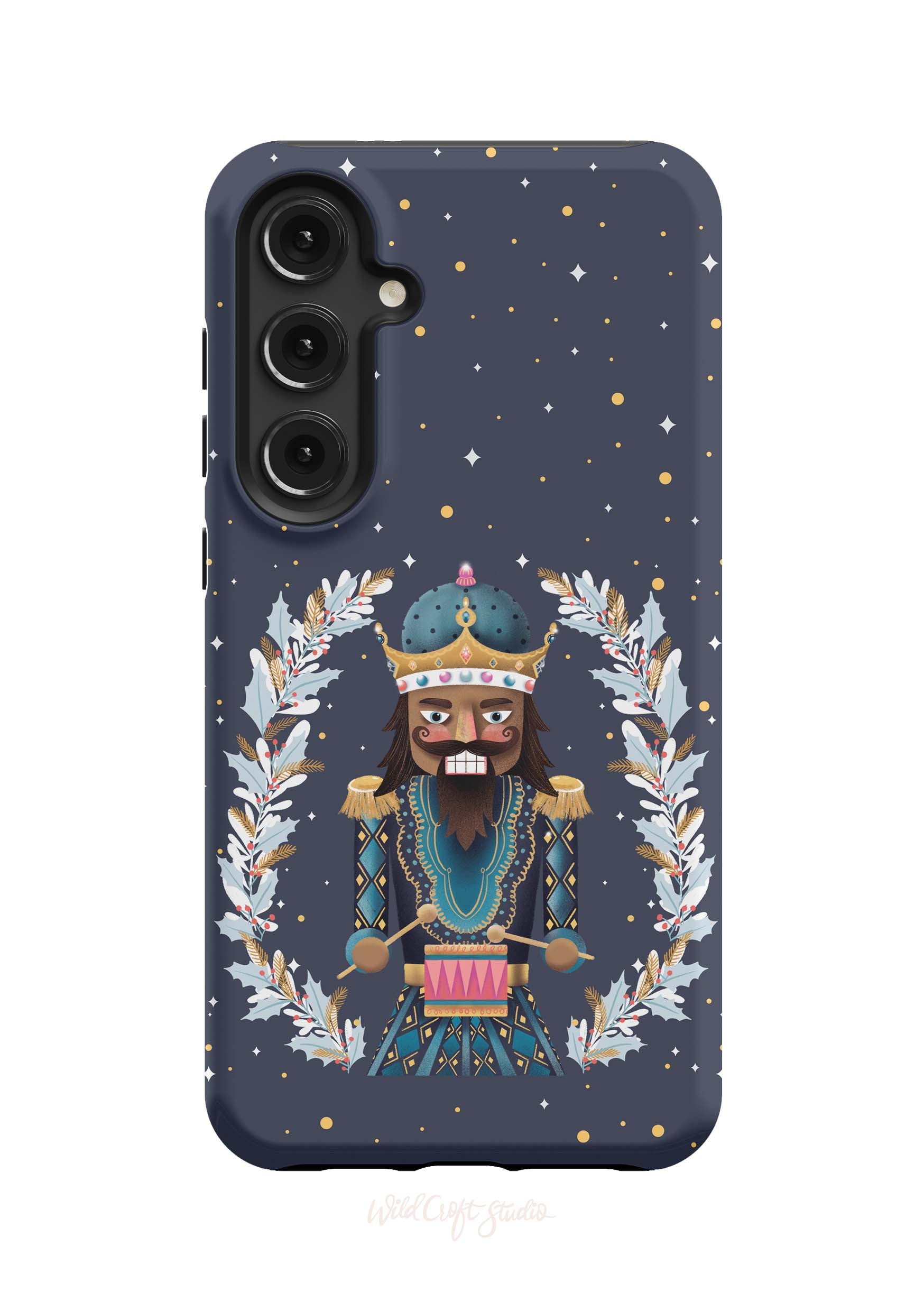 a phone case with an image of a man wearing a crown