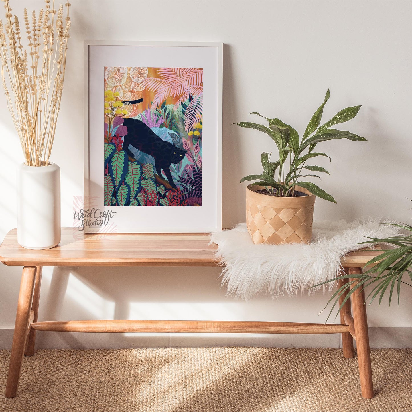 Black Panther in the Jungle - Animal Art Print