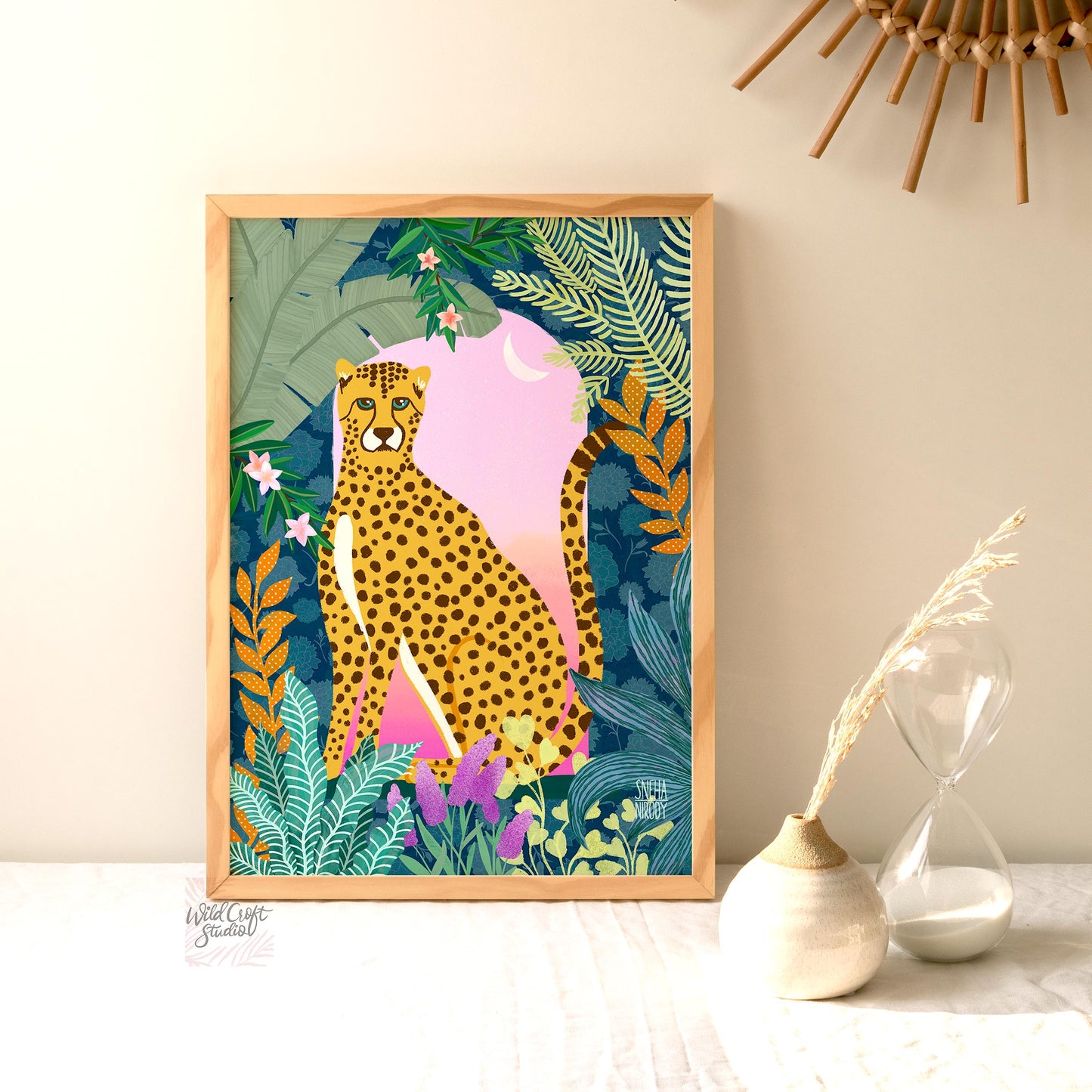 Cheetah at the Window Animal Art Print