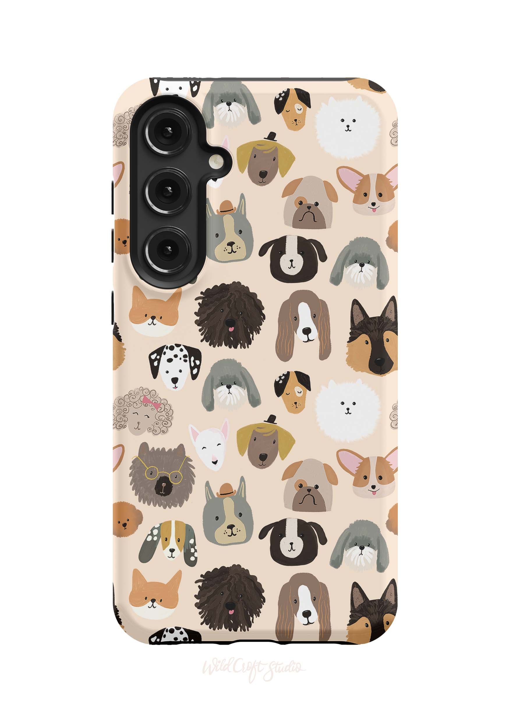 a phone case with dogs on it