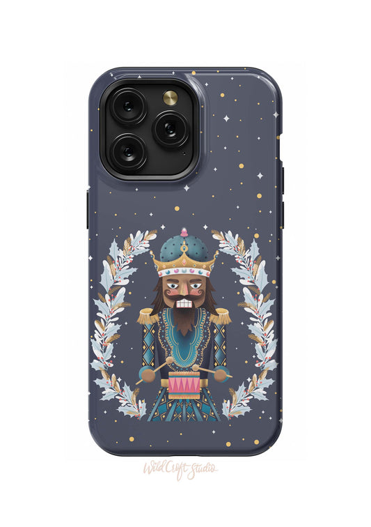 a phone case with an image of a bear wearing a crown