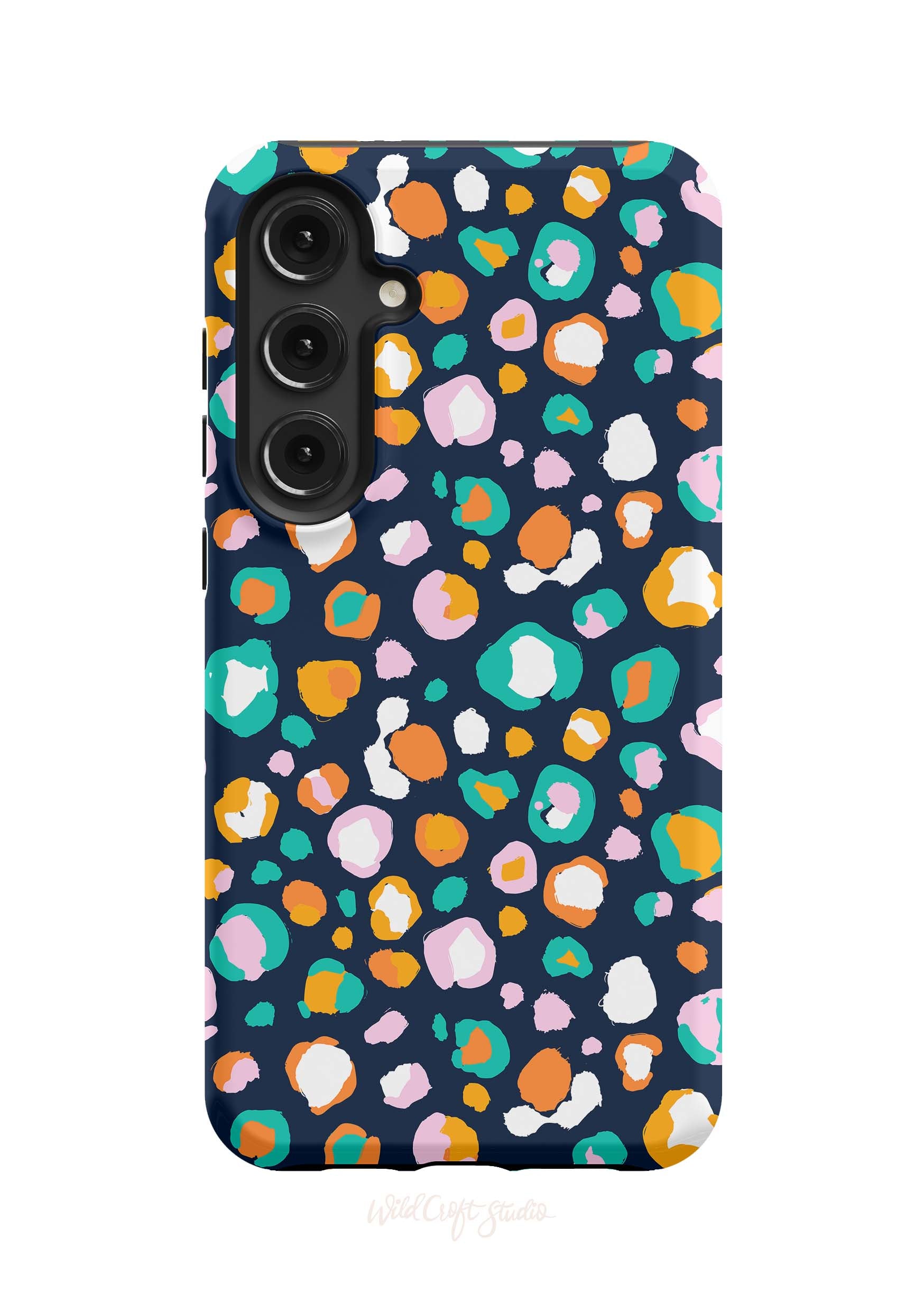 a phone case with a colorful pattern on it