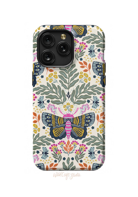 a phone case with a butterfly on it