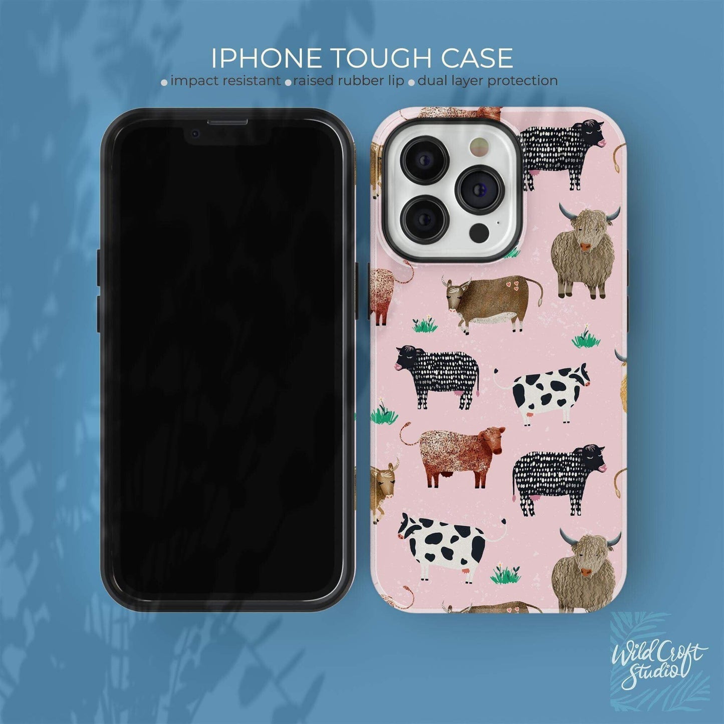 Cute Cow Pink Tough Case for iPhone