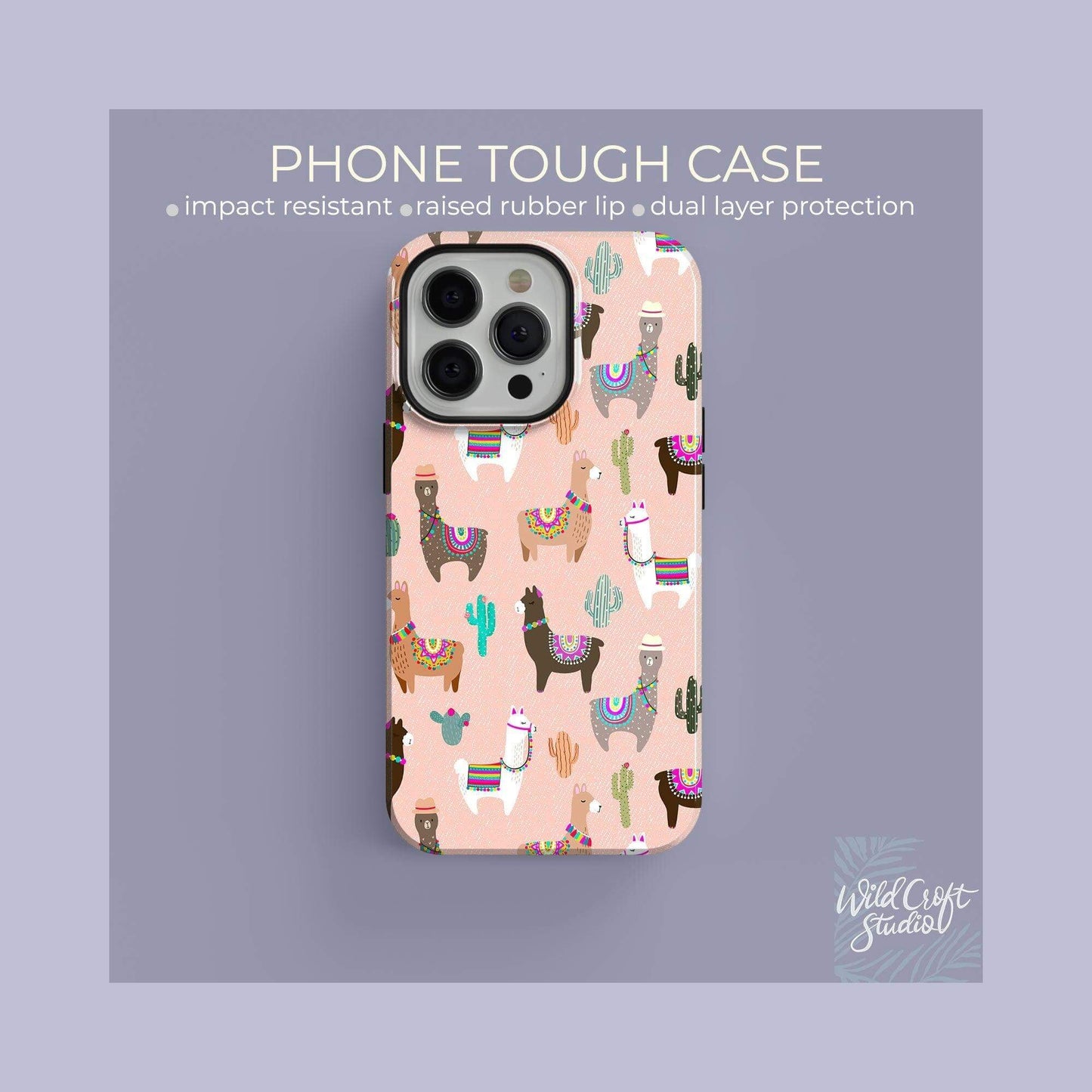 Peach Llama Tough Case for iPhone
