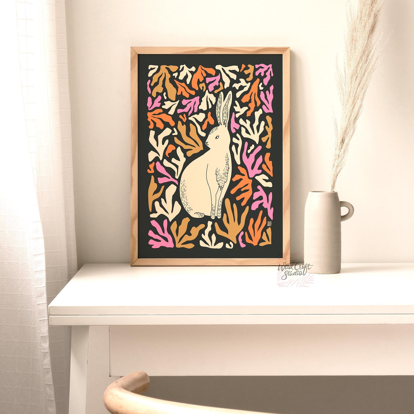 Adorable Bunny Modern Matisse Style Art Print